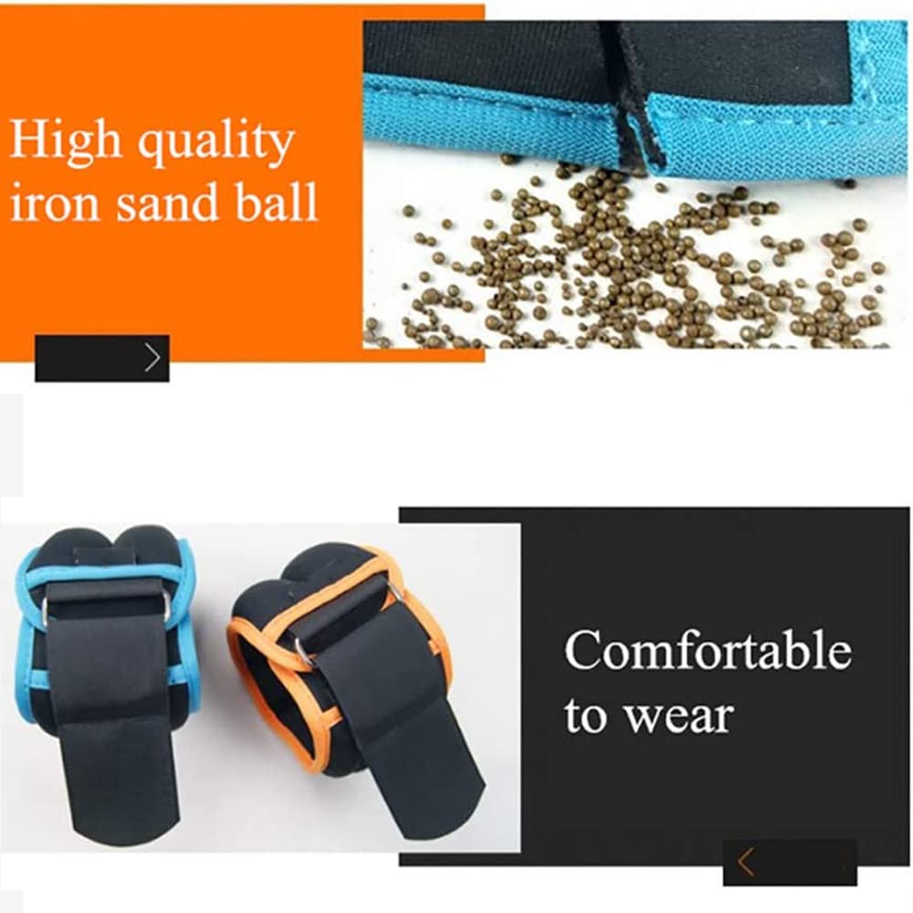 1Pair Pesi da Polso Regolabili per Caviglia in Ferro Borsa Pesi con Imbottitura in Neoprene per Esercizio Fitness Corsa,Anti Slip Ankle,2KG
