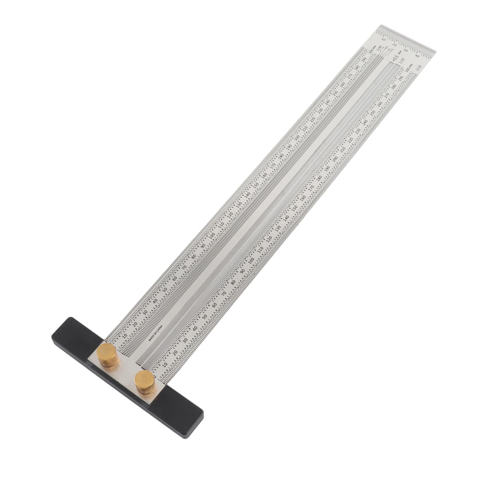 TOPINCN Règle de Ligne en Acier Inoxydable, échelle de Type T Durable, Règle de Traçage Précise pour Fournitures Industrielles 300mm pour les Amateurs de Bricolage