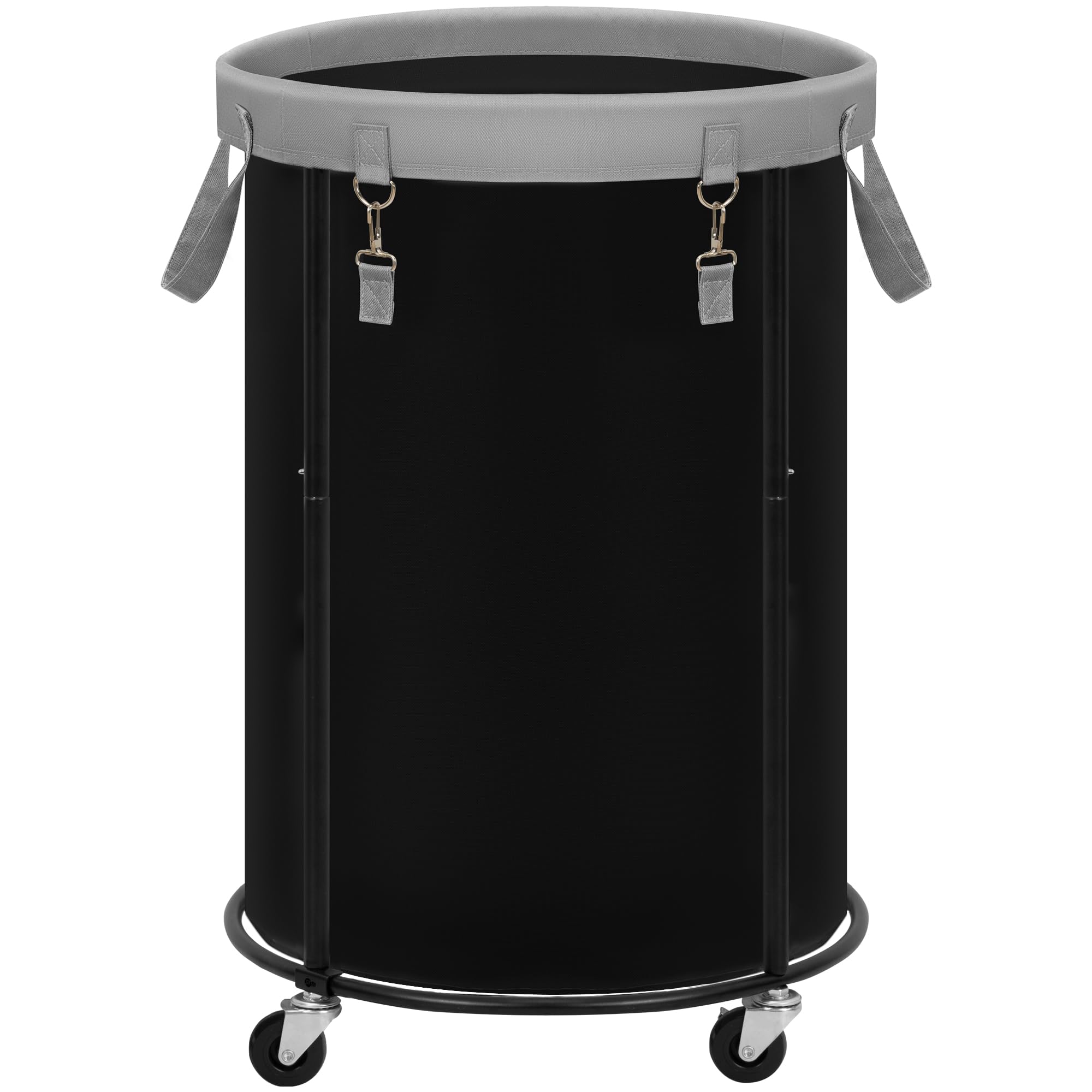 STORAGE MANIAC Rolling Laundry Hamper with Wheels 110L Laundry Basket, Round Laundry Cart with Metal Frame and Removable Bag, Clothes Hamper for Bedroom, Bathroom, Dorm Room, Laundry Room, Black