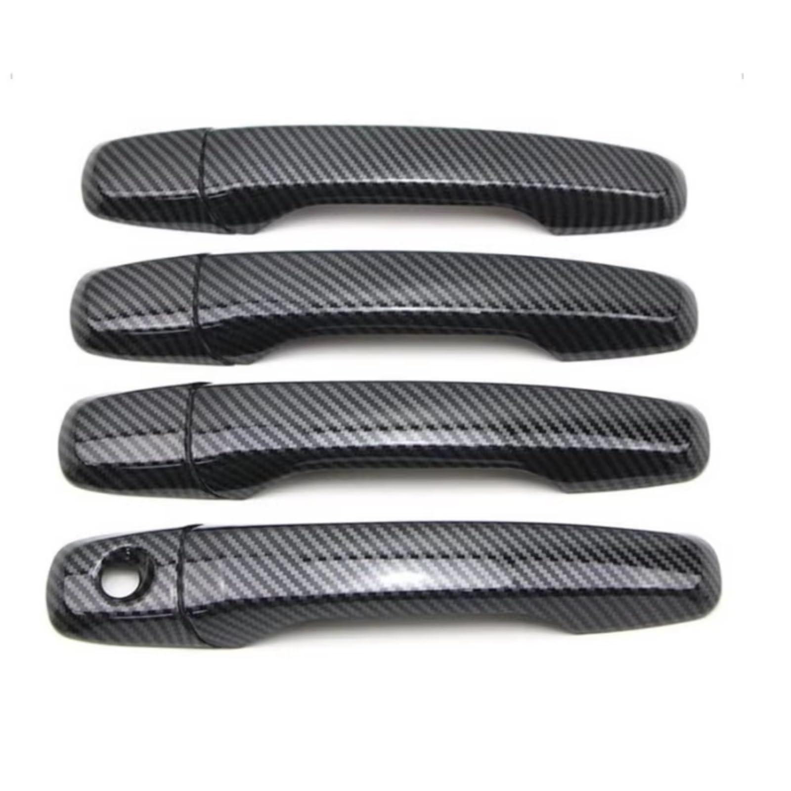 JJRFVBGT Door Handle Trim Compatible with for Edge 2005-2016 Carbon Fiber Chrome Silver Glossy Black Accessories Car Exterior Door Handle Housing(Carbon Fiber)