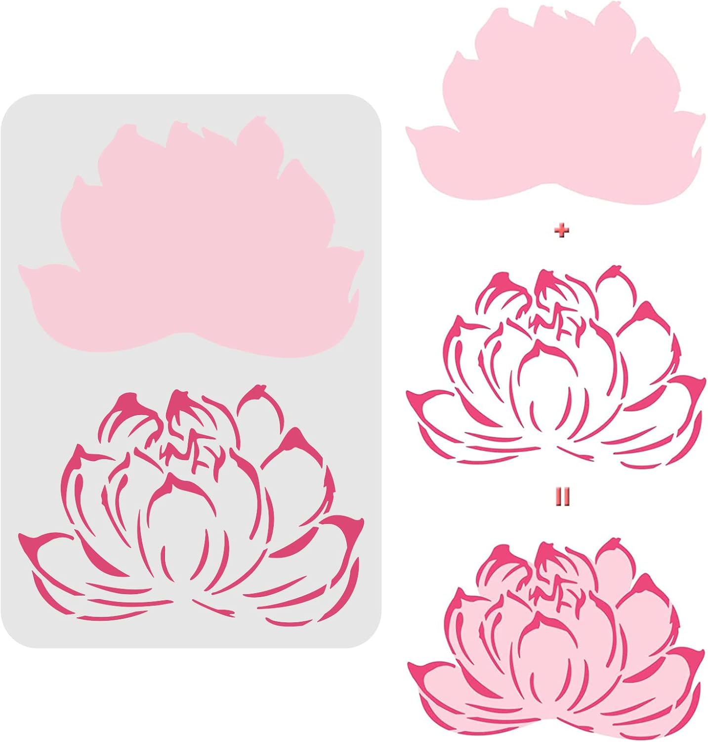 FINGERINSPIRE Layered Lotus Stencil 29.7x21cm Plastic Lotus Flower