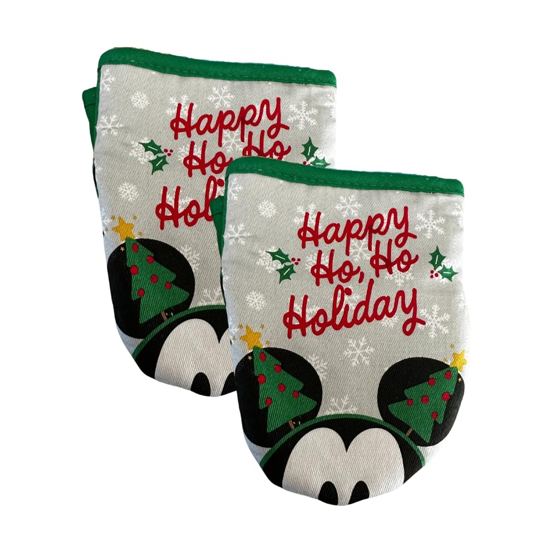 Mini gants de cuisine Mickey résistants à la chaleur Happy Ho Ho Holiday