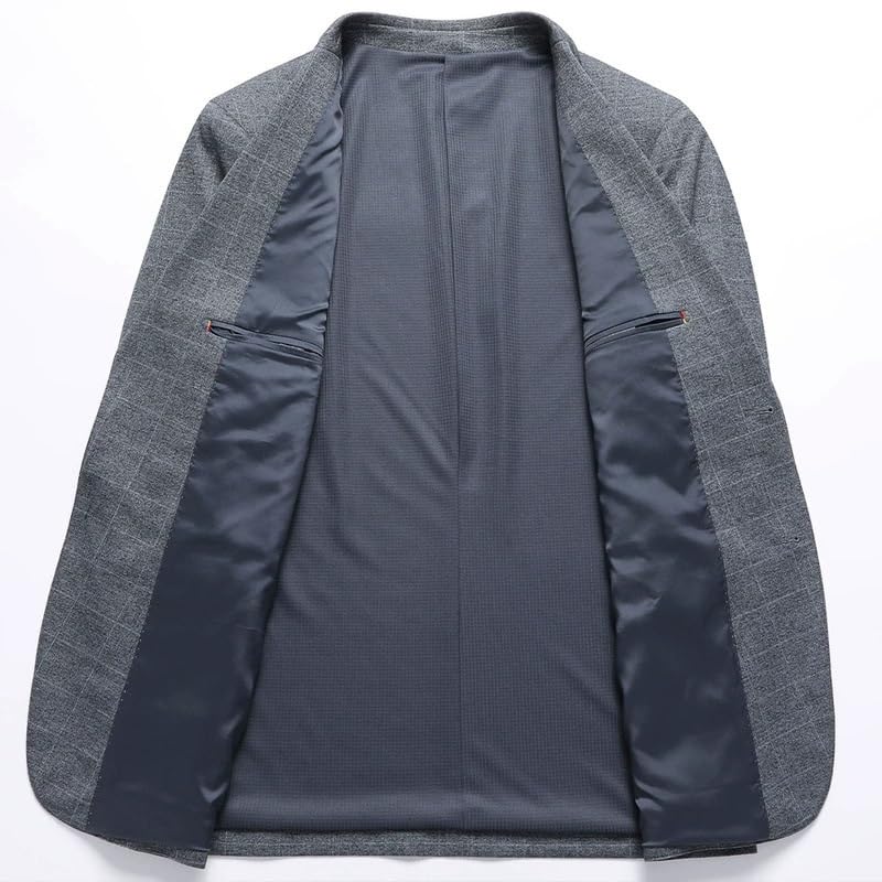 Men's Slim Fit Plaid Zhongshan Suit Jacket Spring Korean Wedding Banquet Business Casual3