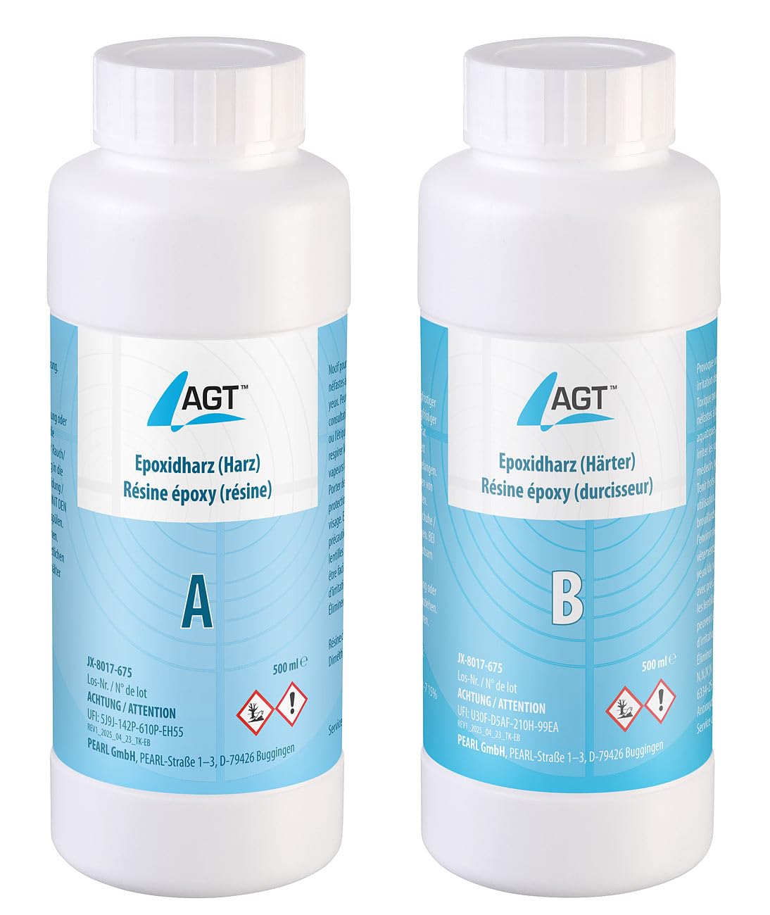 AGT resina: Resina epossidica, trasparente, 1000ml (colla epossidica, senza bolle, epossidico)