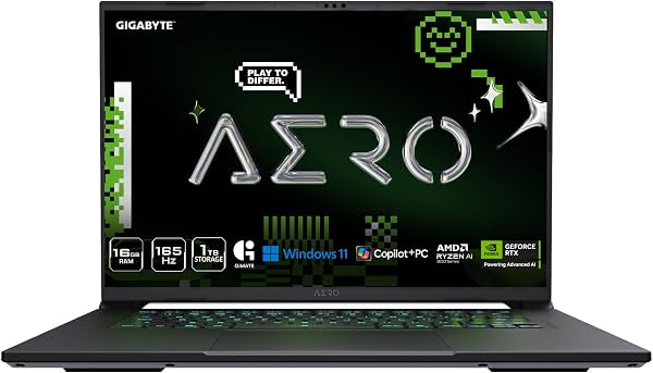 GIGABYTE AERO X16; Copilot+ PC - 165Hz 2560x1600 WQXGA - NVIDIA GeForce RTX 5050 - AMD Ryzen AI 7 350 - SSD de 1TB con 16GB de RAM DDR5 - Windows 11 Home - Gris Espacial AERO X16 1TH93USC94AH
