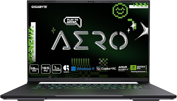 GIGABYTE AERO X16; Copilot+ PC - 165Hz 2560x1600 WQXGA - NVIDIA GeForce RTX 5050 - AMD Ryzen AI 7 350-1TB SSD with 16GB DDR5 RAM - Windows 11 Home - Space Gray AERO X16 1TH93USC94AH