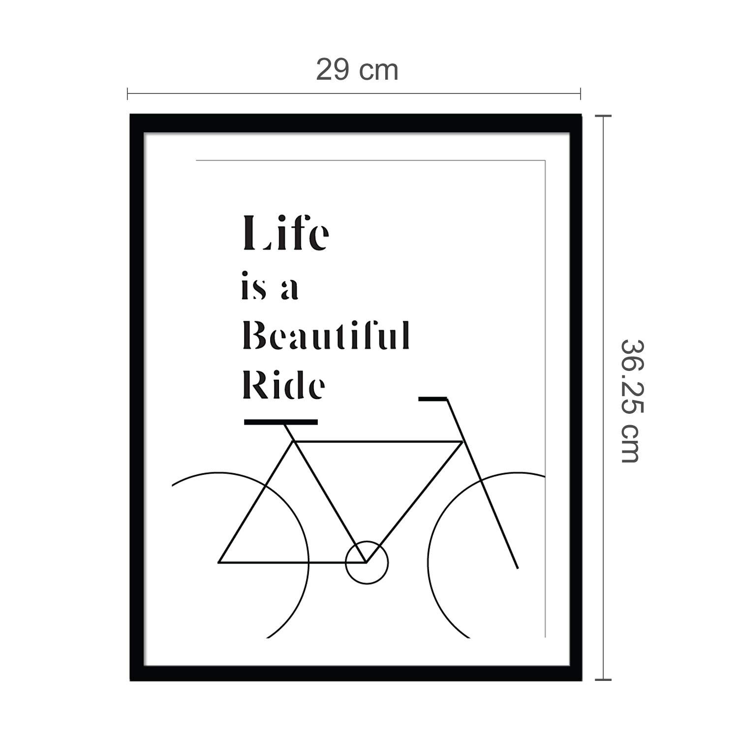 Walplus 58 x 80 cm "Bicycle Quote + 14 Mirror Butterflies Wall Art" Removable Wall Stickers Frame Sticker Office Home Decoration - Image 3