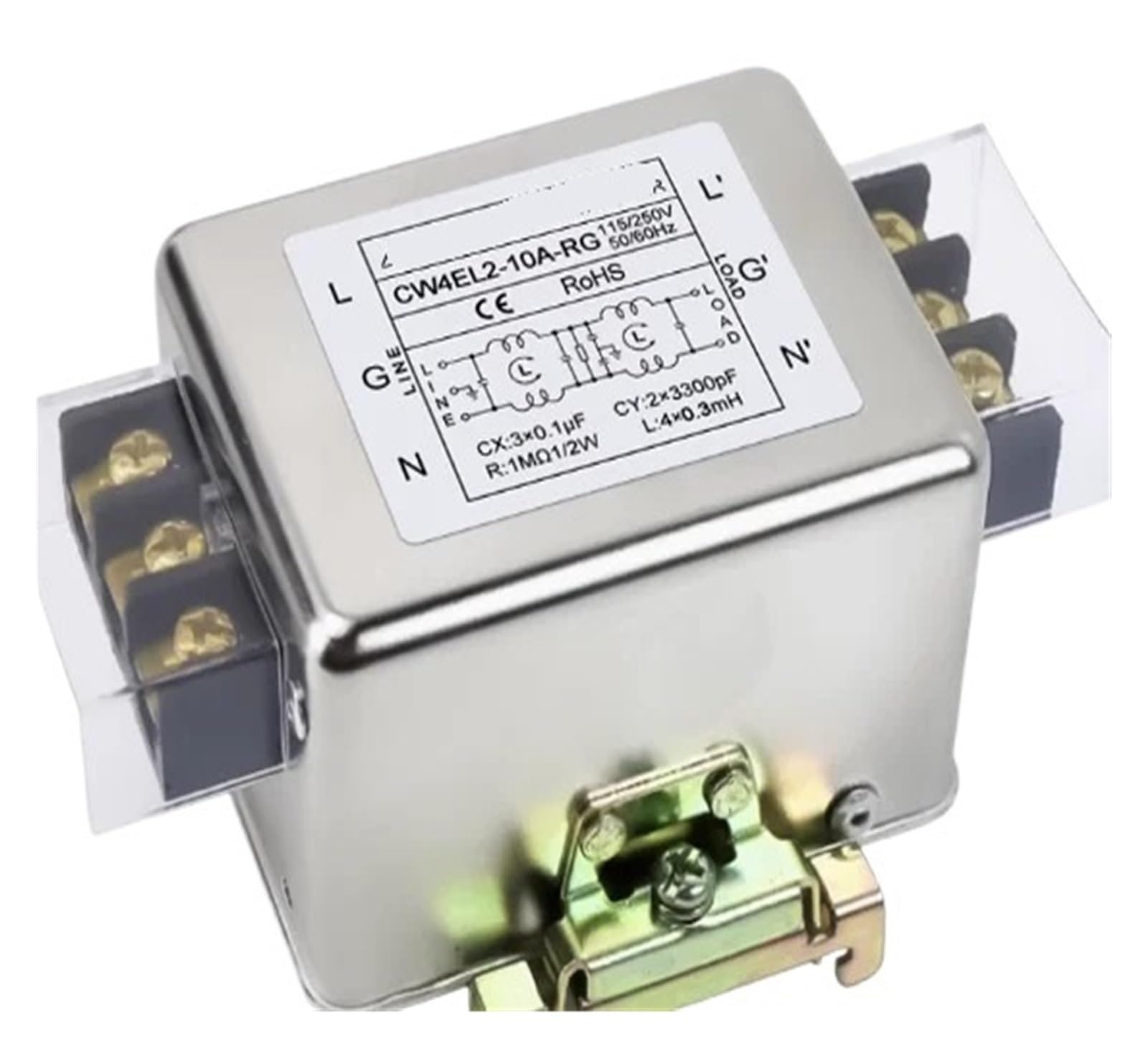 MBPAIHOP CW4EL2-10A-RG anti-interference AC 220V power filter circuit audio purifier CW4L2 Dual stage terminal rail