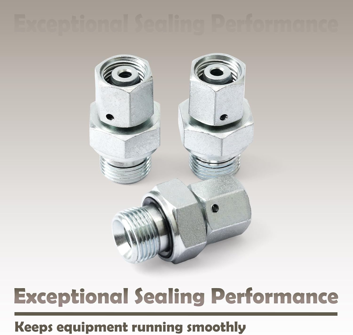 3/8" × 14.5 Female Thread Hydraulic Adapter Fittings Replacement for 1-2 Ton Mini Excavator for Chinese Mini Excavator Attachments, 3 Pack Connector Sliver Wear-Resistant Easy Installation