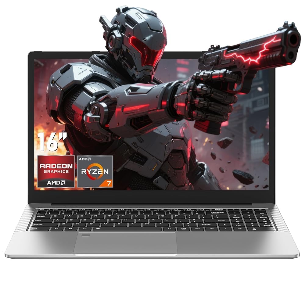 Gaming Laptop Computer,16 Inch Lap Top PC 2025 Win 11 Pro,AMD Ryzen 7 5825U (8C/16T, Up to 4.5GHz), 32GB RAM 1TB SSD,Backlit Keyboard,Radeon Graphics,16” 1920 * 1080P FHD,WiFi 6,BT 5.2