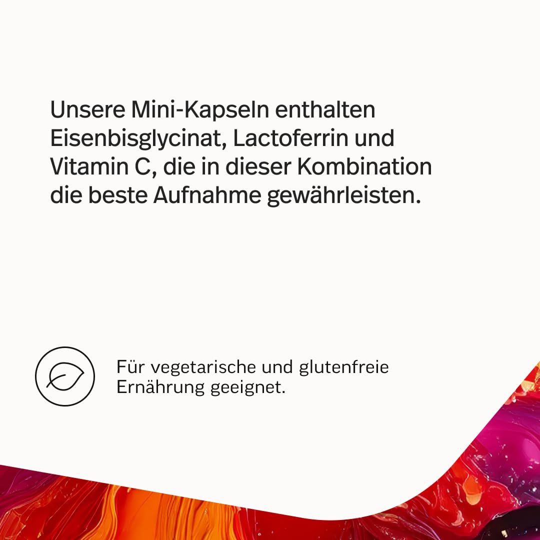 edubily® Eisen mit Lactoferrin - Eisentabletten mit Lactoferrin & Vitamin C aus Acerola-Extrakt - Kleine, leicht zu schluckende Kapseln (90 Kapseln)