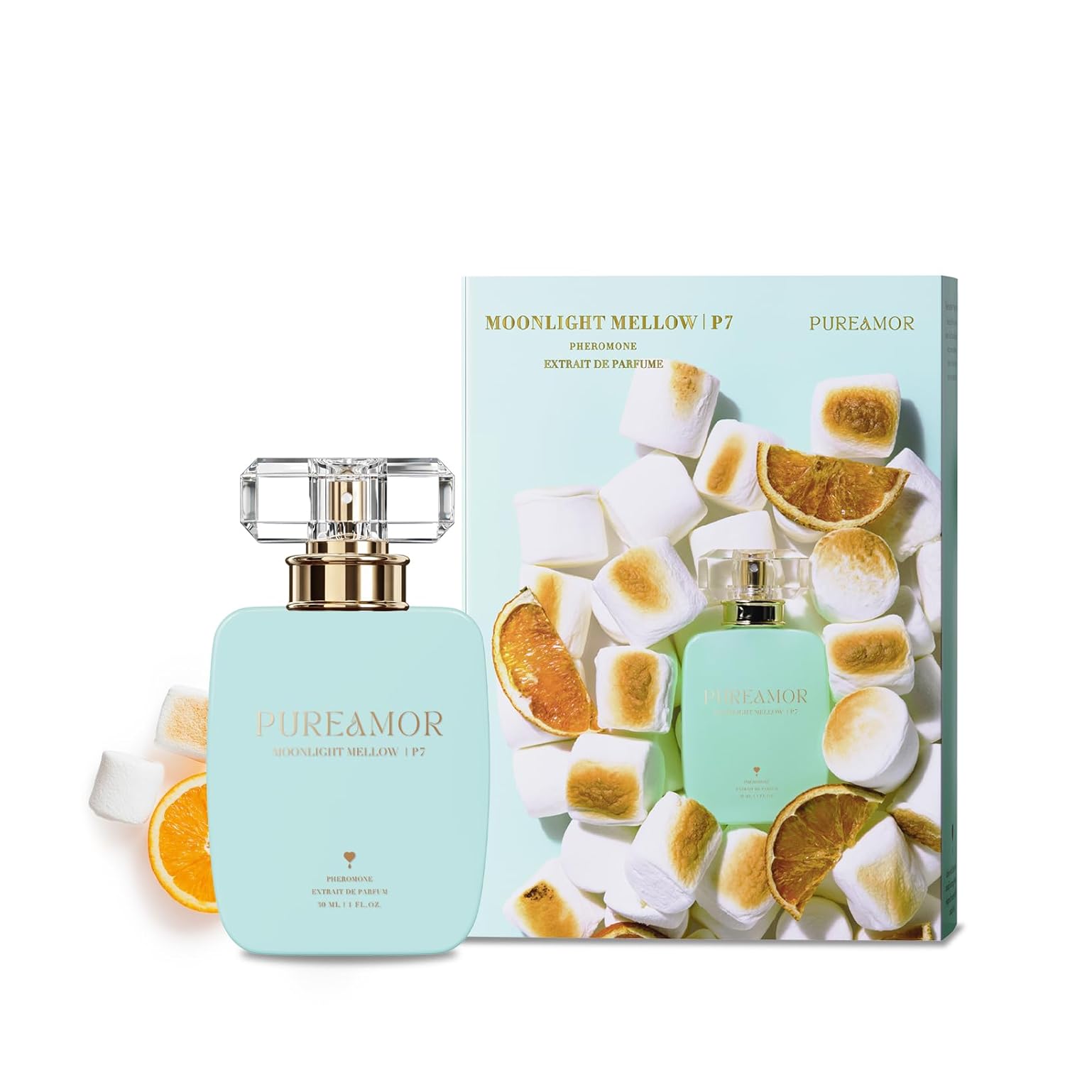 PUREAMOR Pheromone Perfume for Women, Moonlight Mellow Extrait de Parfum - Long Lasting Sweet Floral Gourmand Scent, 30% High Concentration, Full Size Fragrance Spray, 1.0 oz / 30 ml