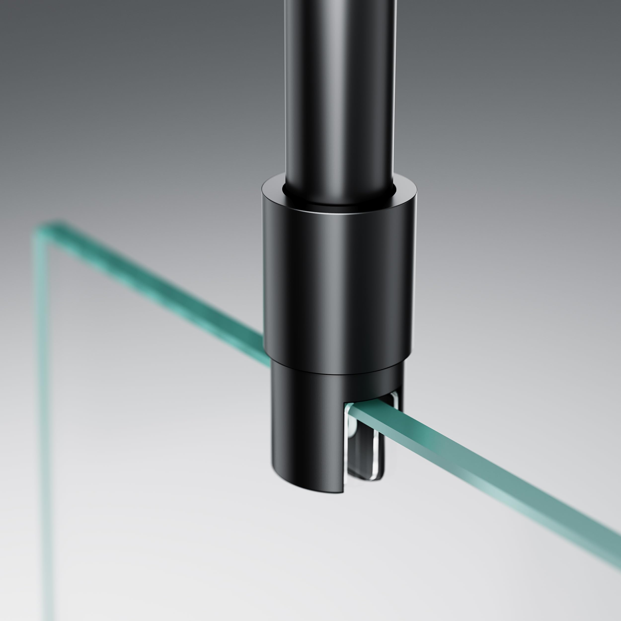 Barra estabilizadora de techo para mampara de ducha, para vidrio de 6-10 mm, longitud 564 mm, acero inoxidable 304, negro mate
