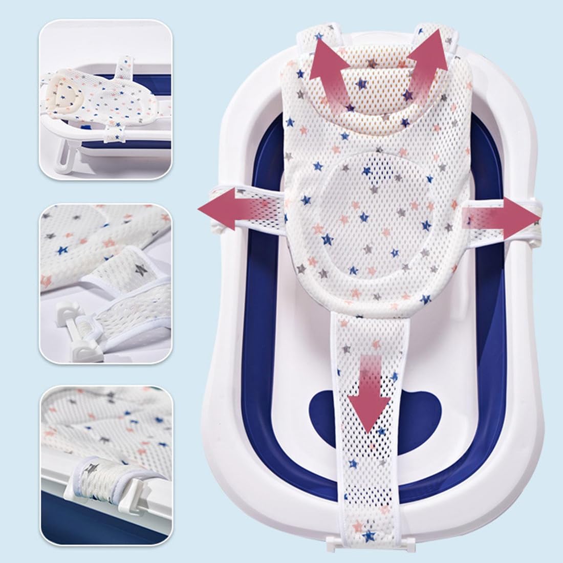Asientos para el baño para bebés 1 pieza de almohada de apoyo para el baño de bebé, asiento de baño para bebé, red de baño para bebé, alfombra colgante antideslizante para bebé