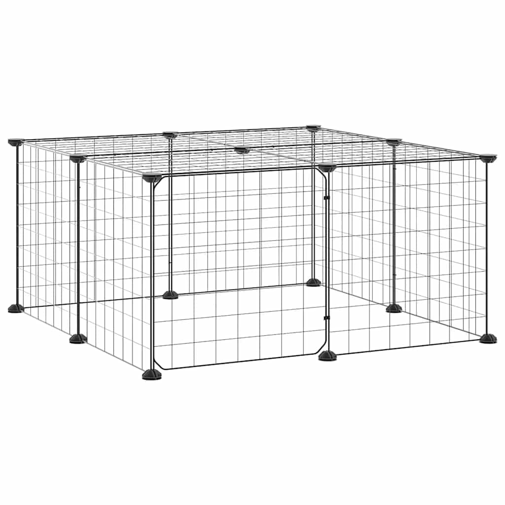 Jaula para mascotas de acero con recubrimiento en polvo, 35 x 35 cm, con puerta, plegable, para conejos, cobayas, hámsteres, roedores, interiores y exteriores, refugio seguro