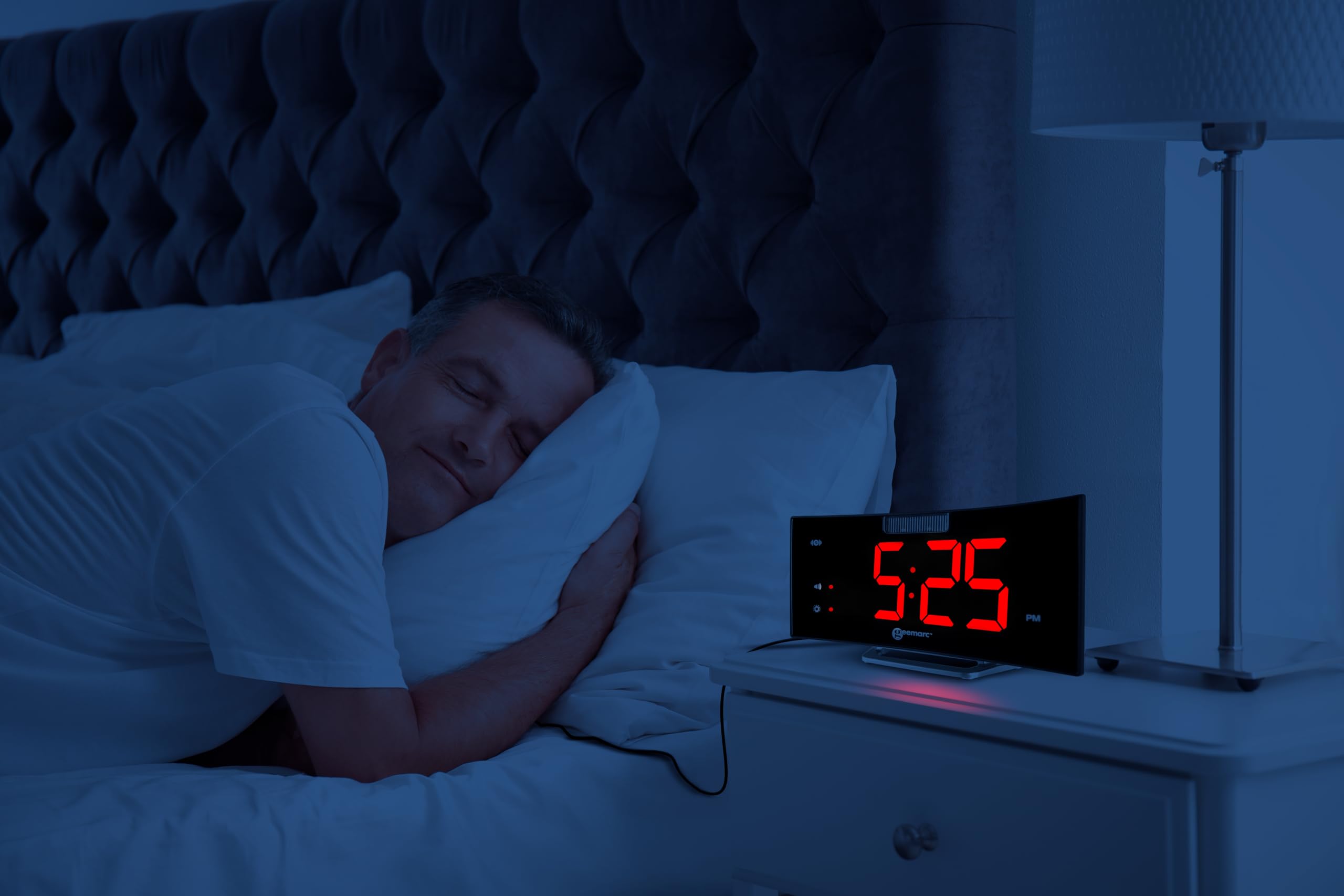 Réveil Ultra Puissant 95dB Avec Vibreur Et Flash Lumineux | Pour Gros Dormeurs Et Personnes Malentendantes - Wake 'N' Shake Star Geemarc