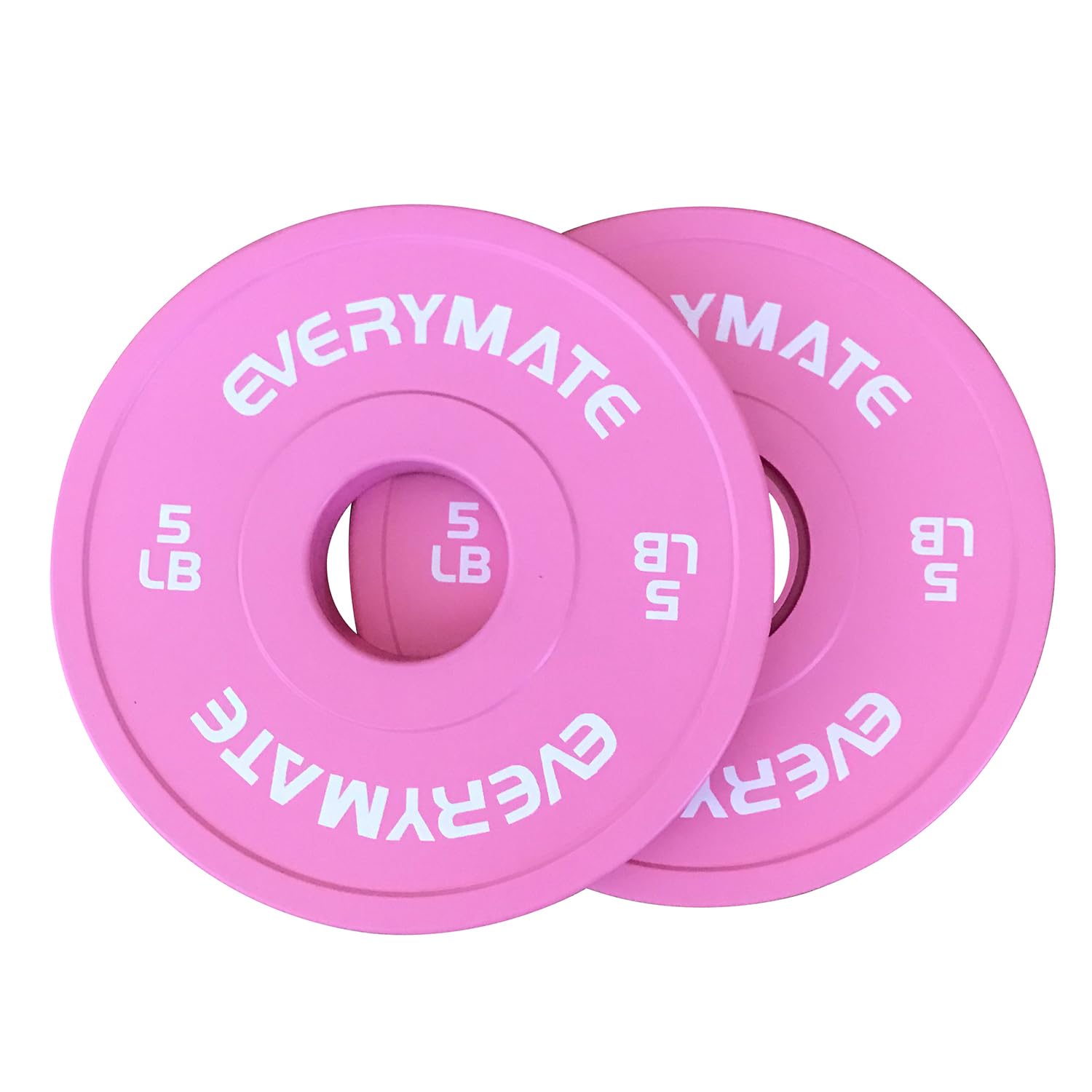 EVERYMATE Pink Change Weight Plates 5LB Set Fractional Plate Olympic Bumper Plates for Cross Training Bumper Weight Plates Steel Insert Strength Training Weight Plates