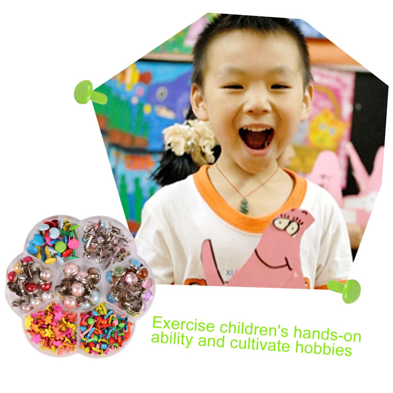 Homoyoyo 6-12mm Two Prong Nails Craft Brad DIY Pack Handmade Mushroom Nails Mixed Metal Mini Brads for Boys and Girls