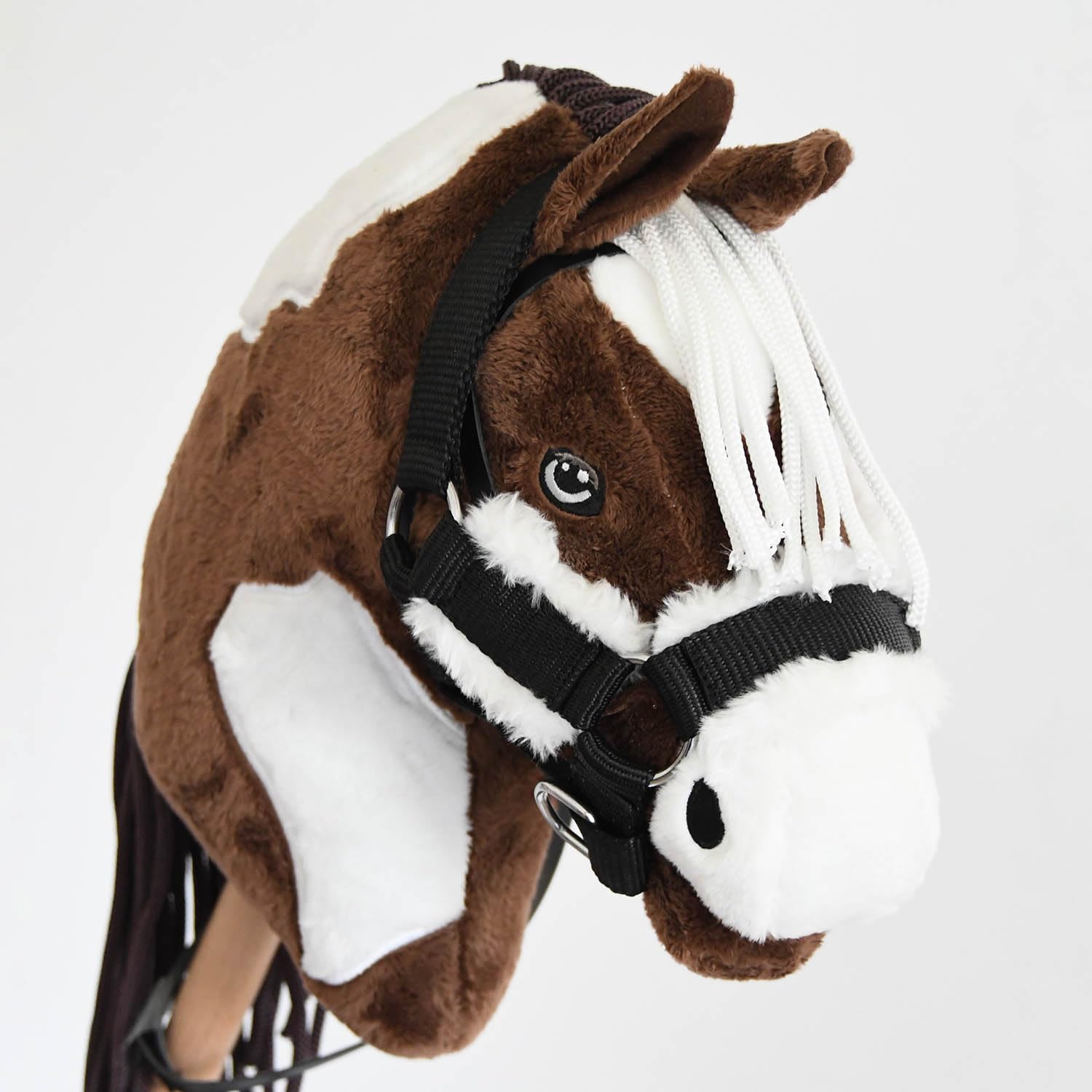 Insektenschutzmütze, Schwarz, mit Halfter, Schwarz, mit Führstrick für Hobby und Hobby Horsing, HHLLB02, Rosa
