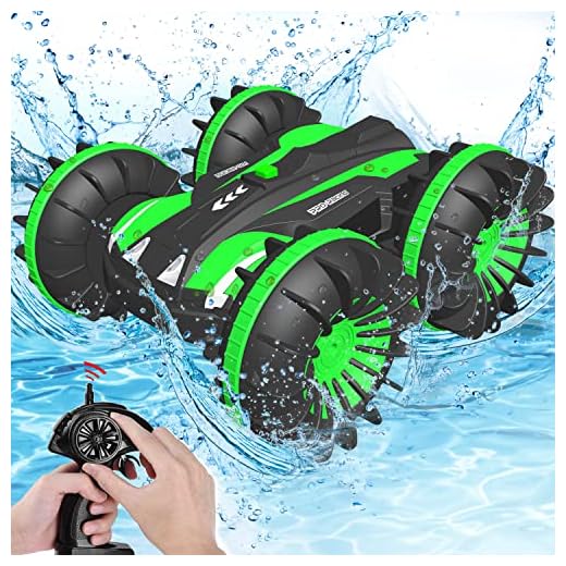 FREE TO FLY Remote Control Car Boat Truck 4WD 6CH 2.4Ghz Land Water 2 in 1 RC Toy Car Multifunction Waterproof Stunt 1: 16 Remote Vehicle with Rotate 360 Electric Car Toy