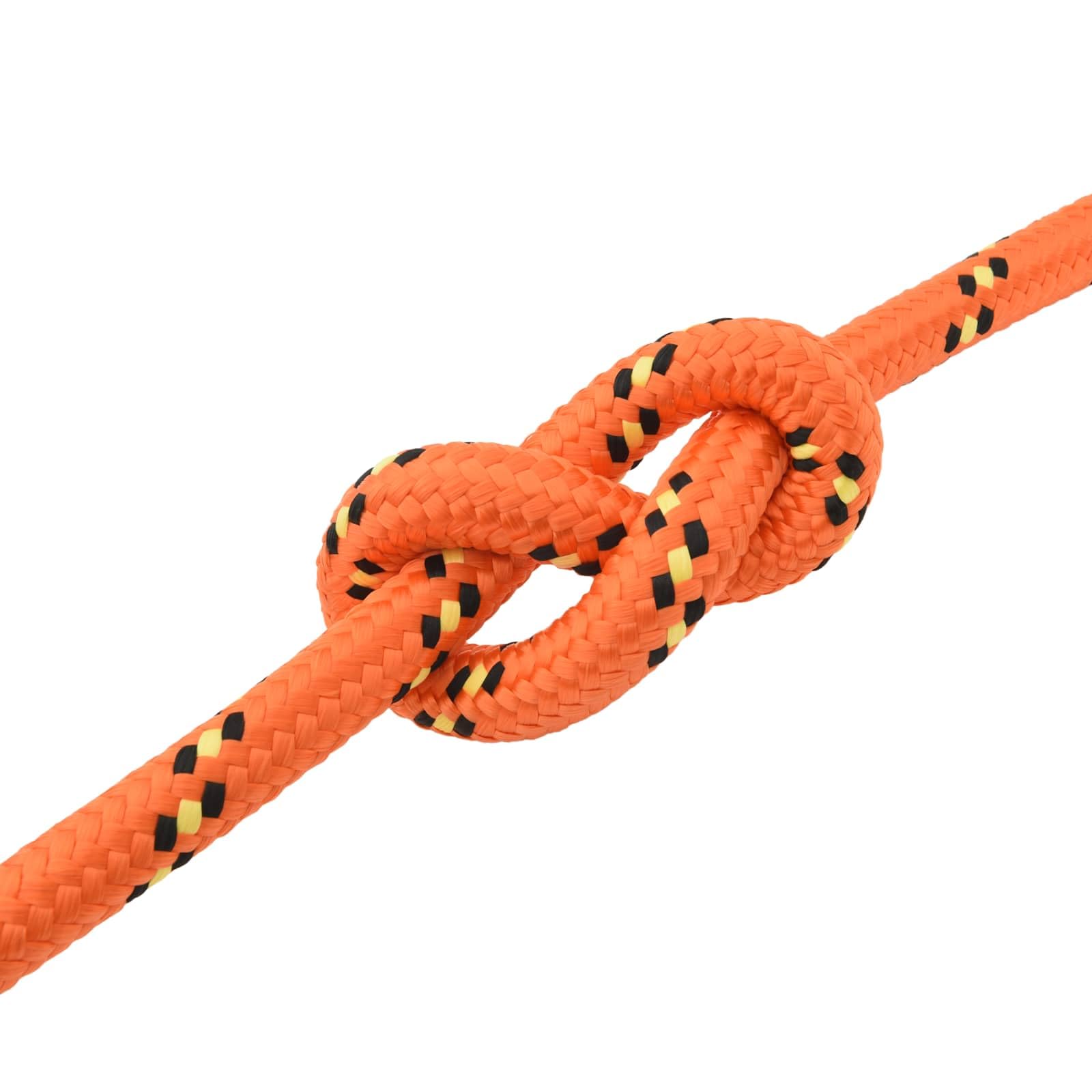 Cuerda de polipropileno para barcos de 25 m, diámetro de 5 cm, cuerda de polipropileno naranja para asegurar, tensar y fijar para vela, canotaje y camping al aire libre, resistente a la