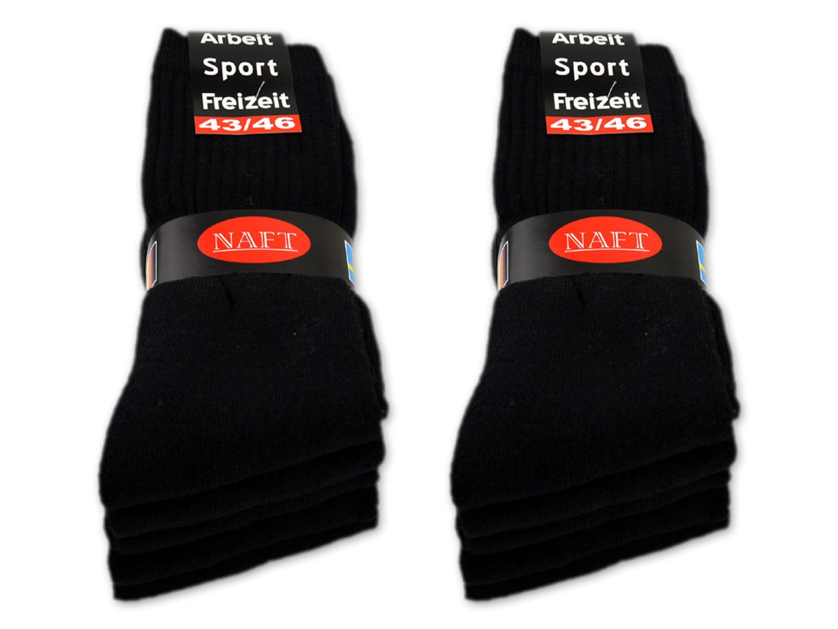 10 bis 60 Paar Sportsocken Tennissocken Arbeitssocken Herren Damen Socken Schwarz Baumwolle