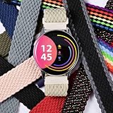 Anbeer Nylonowa pleciona opaska do zegarka z zapięciem Solo Loop Elastyczny pasek zastępczy z regulowaną klamrą i szybkim odpinaniem, 24mm, Nylon, Bez kamienia szlachetnego