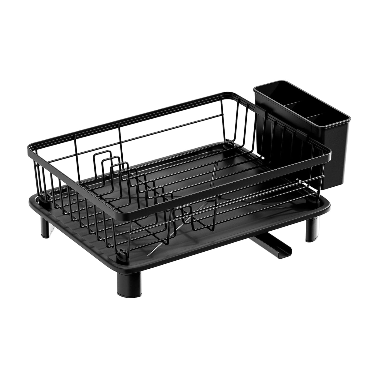 Tsophreniq Black Space Saving Utensil Holder Featuring Adjustable Water Pan And Iron Construction Kitchen Tool Planner Rack