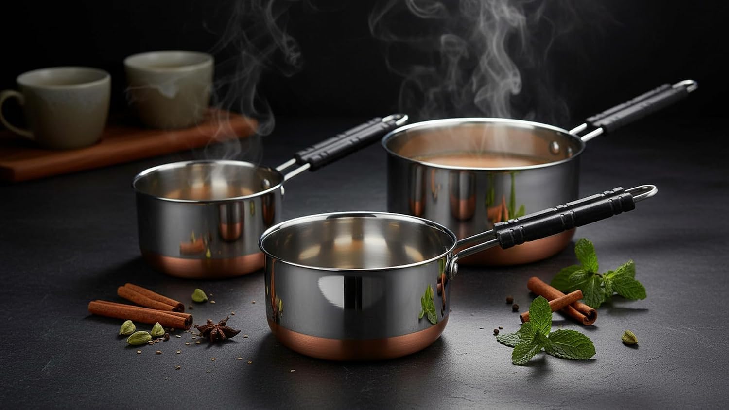 Stainless Steel Copper Sauce Pan - Perfect for Cooking -4