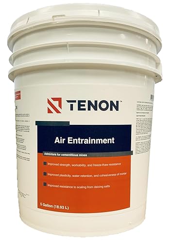 Tenon Entrenamiento de aire (5 galones, 1) - Aditivo para hormigón, mezcla para refuerzo de concreto, agente de entrenamiento de aire, evita grietas