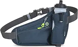 Bolsa de cintura para esportes ao ar livre, cinto de hidratação com suporte para garrafa de água, bolsa de telefone para corrida à prova d'água, Cinza, One Size