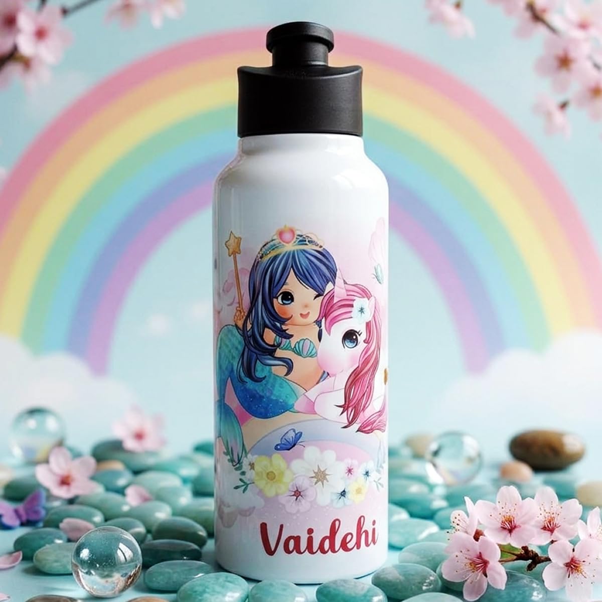 Personalized Mermaid Sipper Bottle - Custom Name Gift -5
