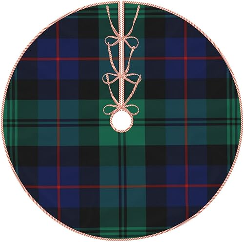 Falda de árbol de Navidad de 48 pulgadas, diseño de clan Urquhart Tartán azul y verde, falda de árbol de Navidad a cuadros escoceses para fiestas de Falda de árbol de Navidad de 48 pulgadas, diseño de clan Urquhart Tartán azul y verde, falda de árbol de Navidad a cuadros escoceses para fiestas de