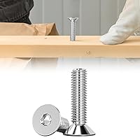 Vista 12 de SUNXULIMI Tornillos hexagonales de cabeza plana M8 x 20 mm, pernos avellanados, acero inoxidable 304, acabado brillante, totalmente roscado, unidad