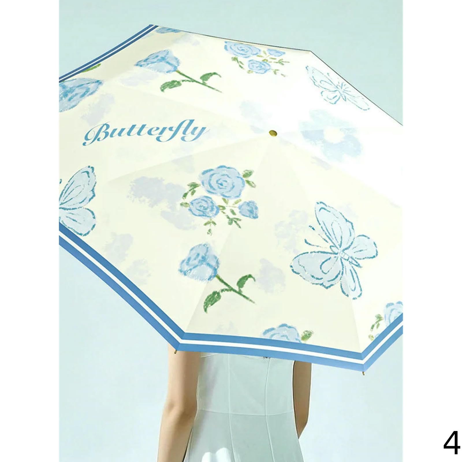 Ombrello da Viaggio Pieghevole per Donne, Sole Compatto E Leggero UV Upf50 + Protezione Rain Ombrellas Parasol-b-8k