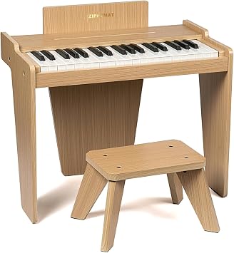 Kids Piano Keyboard, 37 Keys Digital Piano for Kids, Music Educational Instrument, Wooden Toy for Toddlers Girls Boys Oak Basic