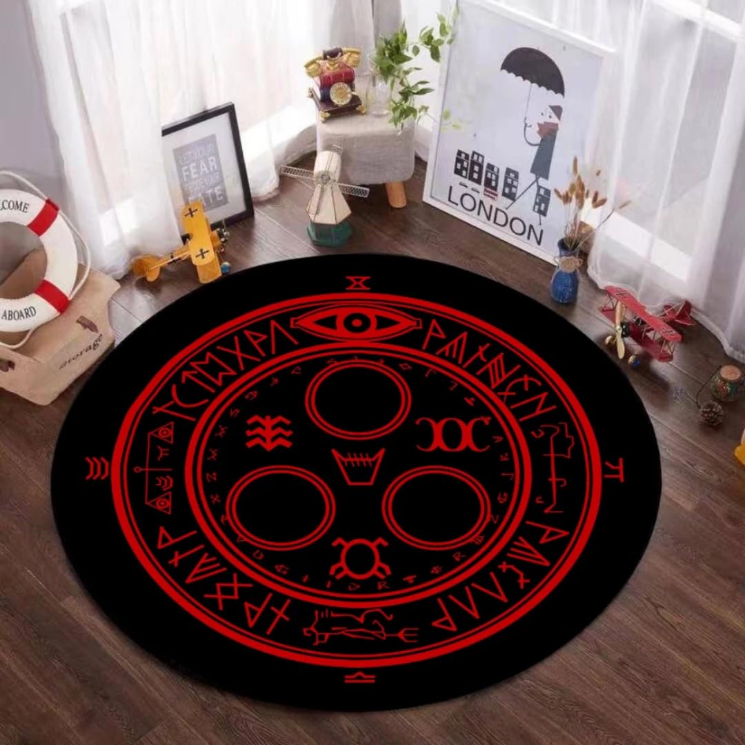 Kreatywny dywan 3D z motywem tajemniczego magicznego koła, idealny do pokoju zabaw, sypialni, salonu lub dekoracji strefy medytacyjnej