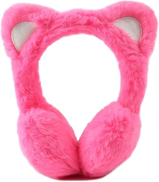 Peecabe Winter Kids Earmuffs Warm Girl Ear Muffs For Toddler with Cat Ears