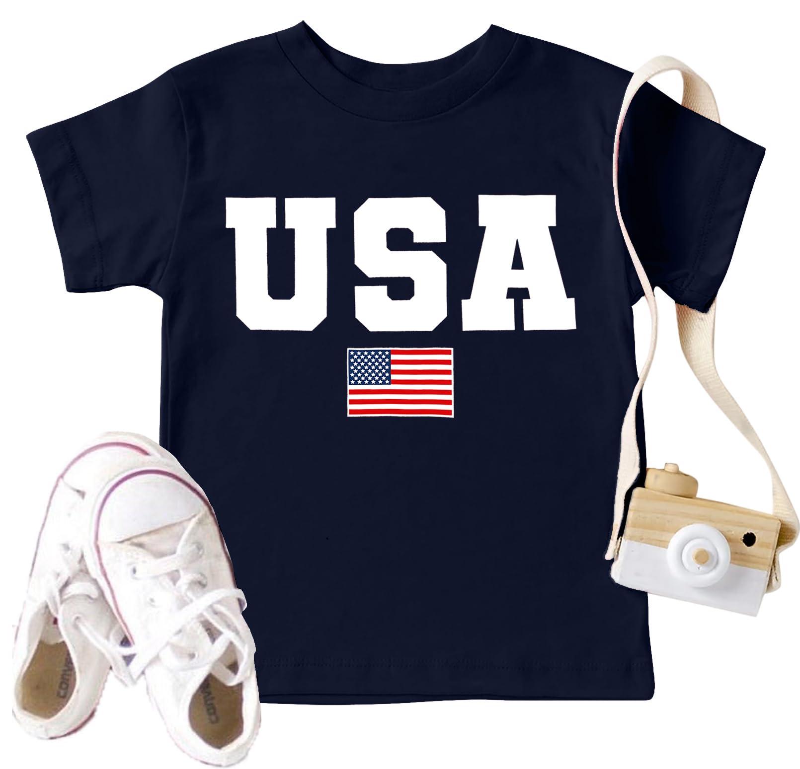 Toddler American Flag Tshirt for Boys Girls Patriotic Tops Kids 4th of July Outfits Tee USA Short Seleve
