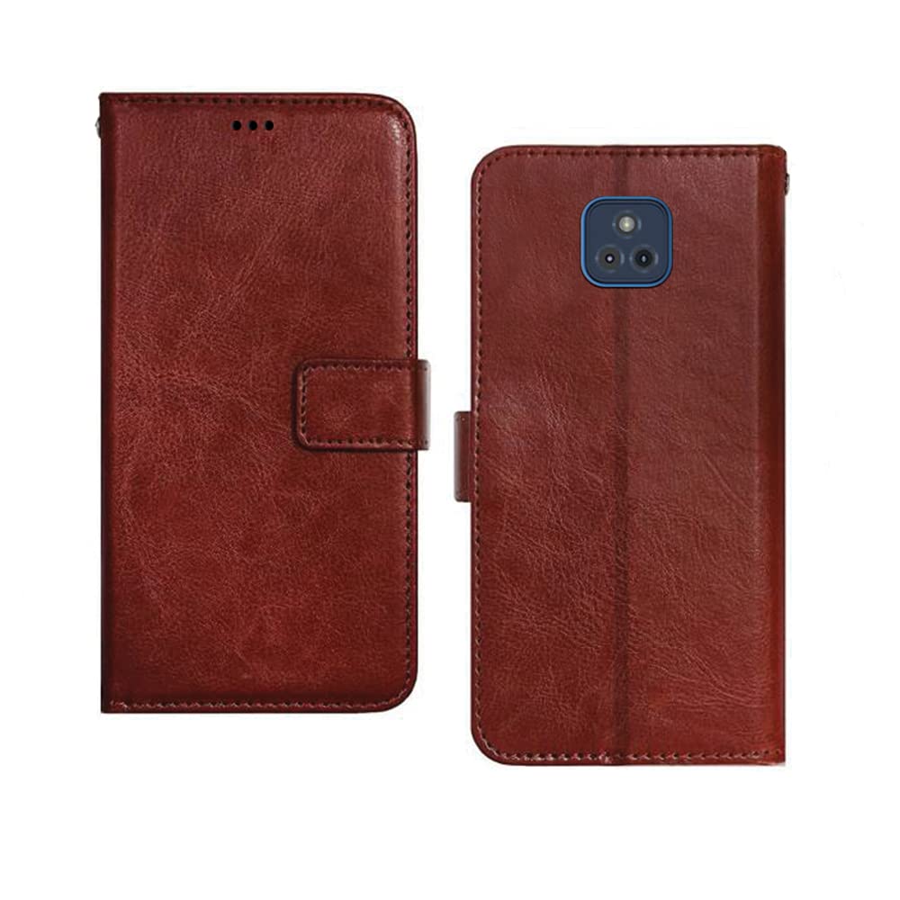 Inktree Moto G Play 2021 Flip Case | Premium Leather Finish Flip Cover | with Card Pockets | Wallet Stand |Complete Protection Flip Cover for Moto G Play 2021 - Brown (B09Q23B13F) Amazon Price History, Amazon Price Tracker
