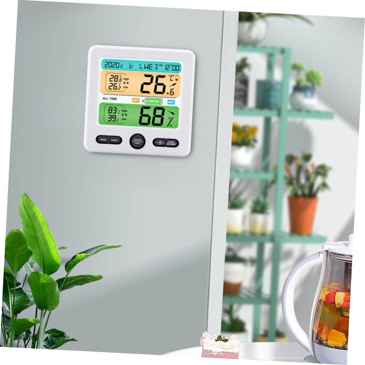 SHINEOFI Igrometro Digitale da Parete per Interni con Display Grande Termometro Umidità Casa Strumento Preciso e Portatile in Abs Misurazione Stabile e Basso Consumo Energetico Serie b