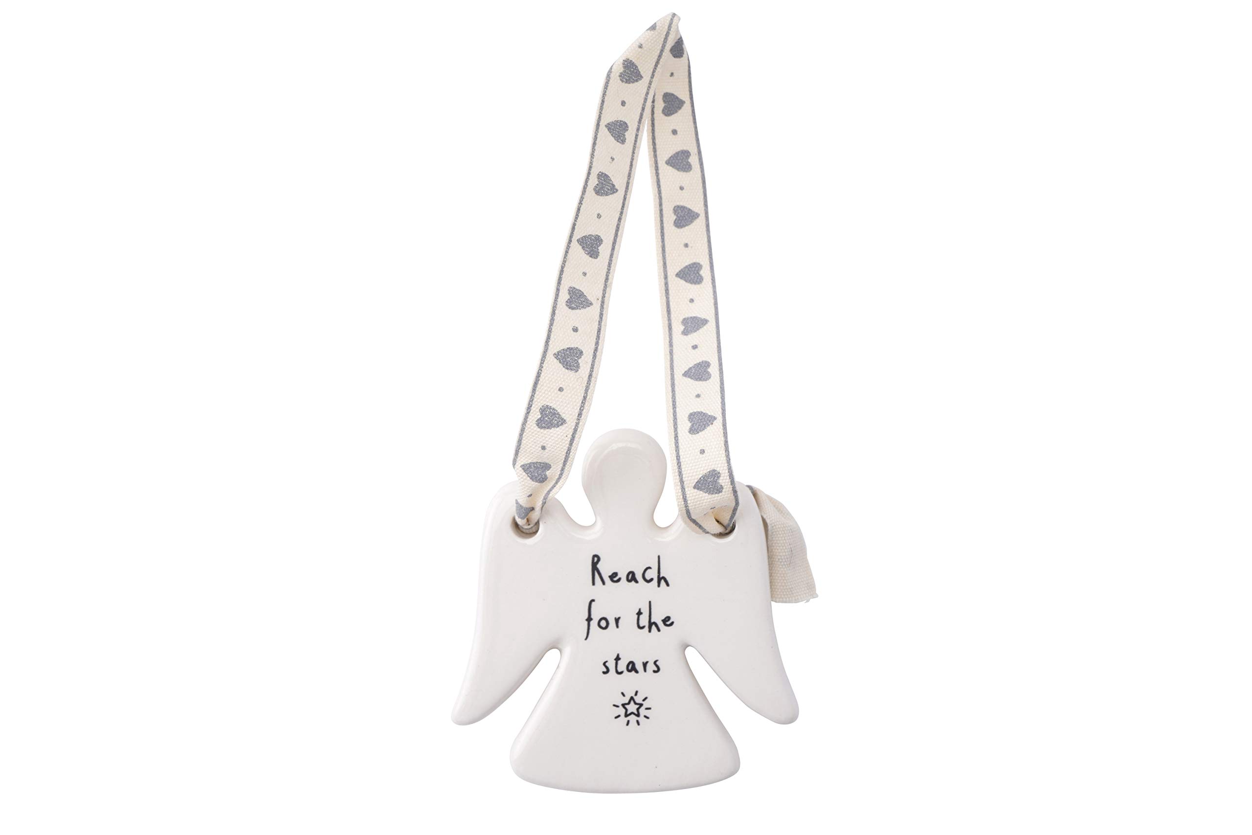 CGB Giftware | Hanging Angel | Ceramic | 'Reach For The Stars' | Gift for Birthday Christmas Graduation | GB02967F