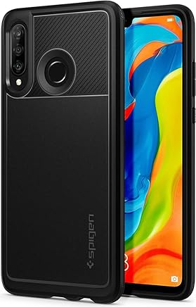 Spigen, Funda para Huawei P30 Lite 2019 [Rugged Armor] Absorci?n de choque resistente y dise?o de fibra de carbono [Compatible con Carga Inal?mbrica] - [Negro Mate] L39CS25739