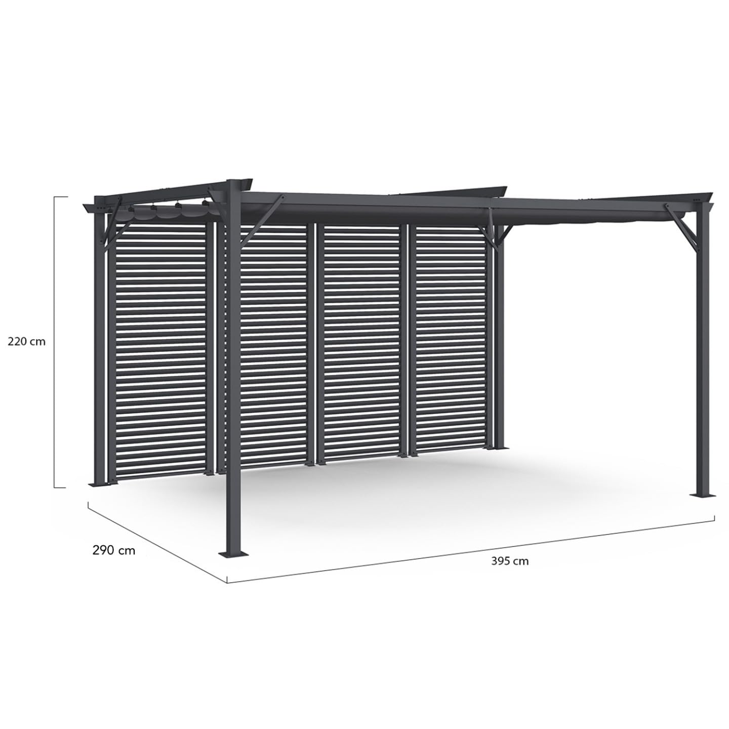 IDMarket - Pergola édition Collector persienne Toit rétractable 3x4