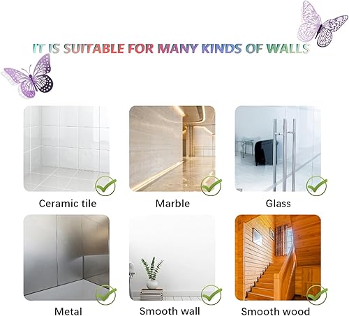 Miniatura 44 de SAOROPEB - Calcomanía 3D de mariposa que brilla en la oscuridad, 24 unidades, 3 tamaños, para decorar techo o pared, suministros de fiesta, 24