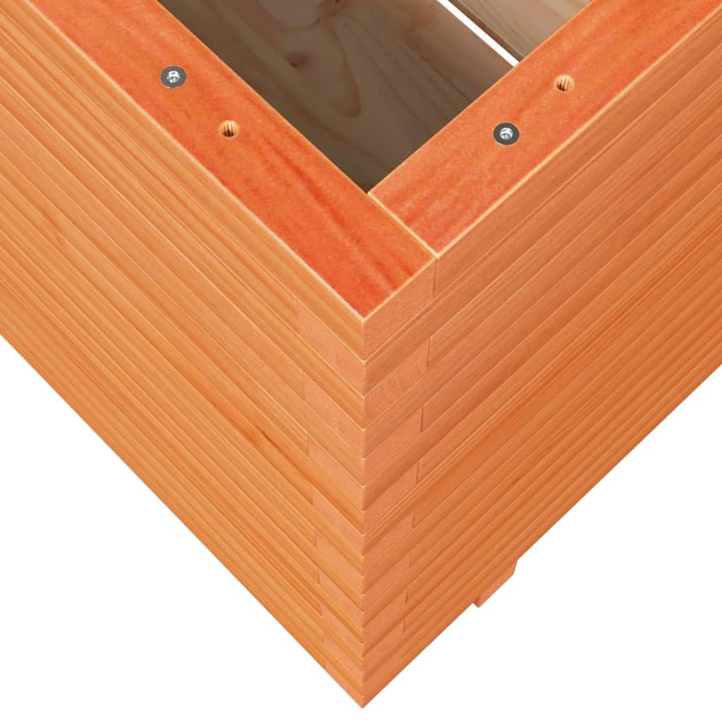 Fioriera da Giardino 70x70x72 cm in Legno Massello di Pino | Vaso da esterno marrone cera con ampio spazio interno per piante e fiori su terrazzo, patio o balcone.