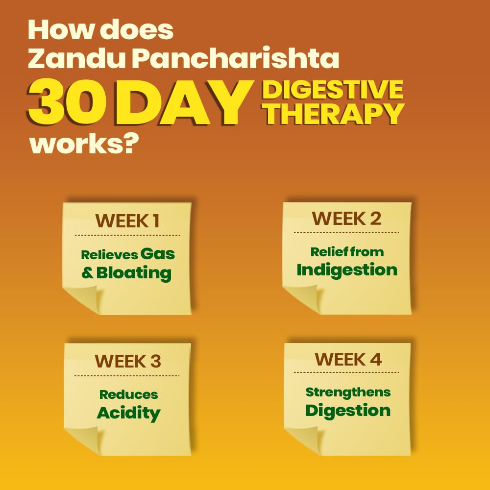 Zandu Pancharishta | Ayurvedic Tonic for Digestion, Acidity, Constipation and Gas Relief, Helps Improve Digestive Immunity, 450ml 4
