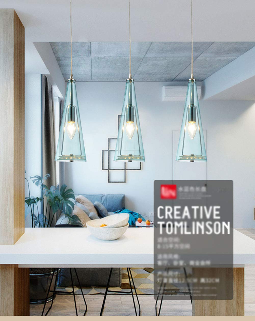 Flesvormige glas/metalen hanglamp messing Mexlite Grazio glass
