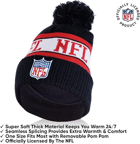 Miniatura 2 de Ultra Game NFL - Gorro de invierno súper suave para hombre y mujer, con guantes extra cálidos para pantalla táctil