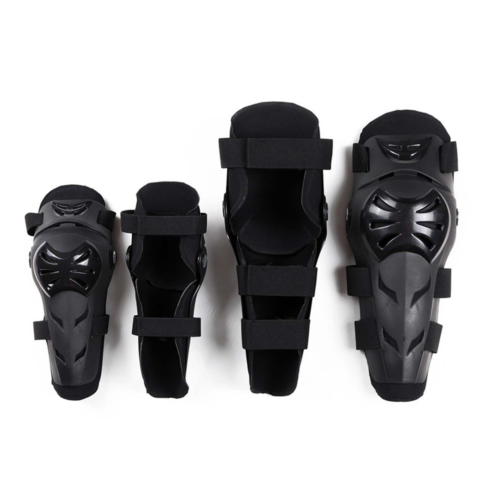 MYCENSE 4 Pieces Motorcycle Knee Shin Guards Knee Shin Pads Protector Elastic Band Adjustable Cusion Nonslip Elbow Knee Pads for Skiing Cycling
